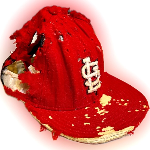 VTG TATTERED ST LOUIS CARDINAL HAT 6 7/8 ZOMBIE HALLOWEEN COSTUME MLB BASEBALL - Picture 11 of 11